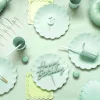 PartyDeco Świeczki urodzinowe gładkie - jasnozielone, 14 cm, 12 szt.