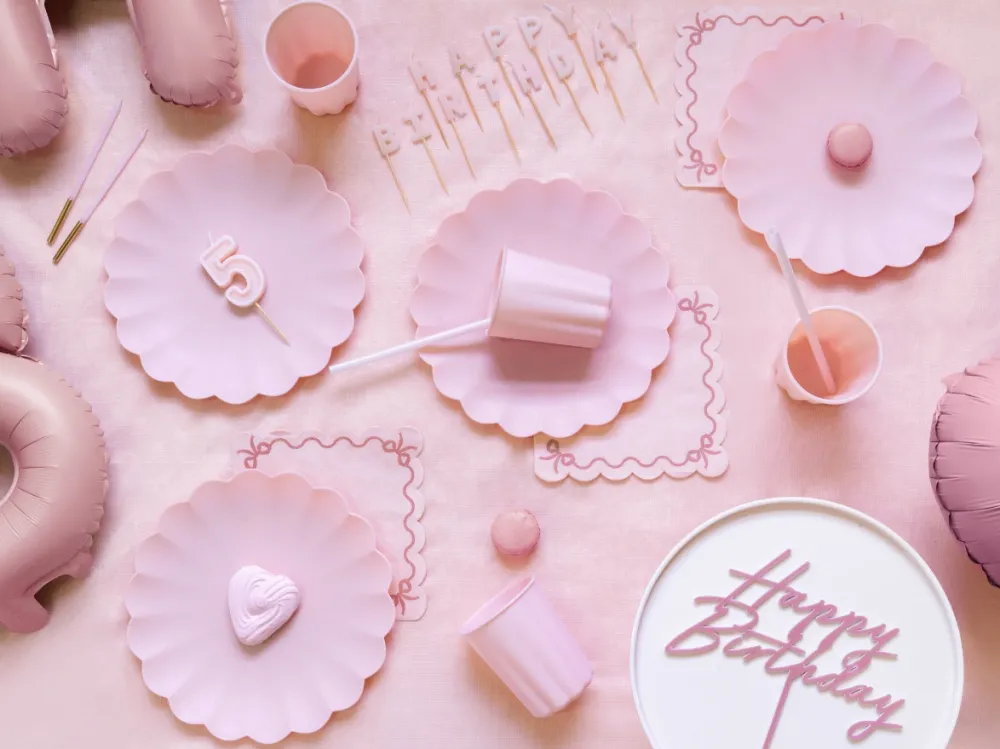 PartyDeco Świeczki urodzinowe gładkie - różowe, 14 cm, 12 szt. > Świeczki Urodzinowe