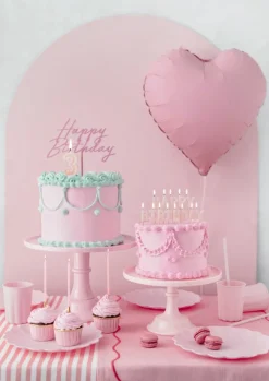 PartyDeco Świeczki urodzinowe gładkie - różowe, 14 cm, 12 szt. ><noscript><img width=