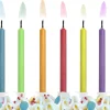 PartyDeco Świeczki urodzinowe, kolorowe płomienie - 6 cm, 6 szt