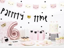 PartyDeco Świeczki urodzinowe Kotek - różowo-białe, 6 szt. ><noscript><img width=