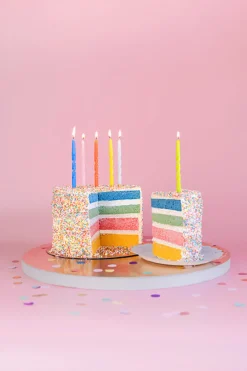 PartyDeco Świeczki urodzinowe zakręcone - kolorowe, 14 cm, 6 szt.