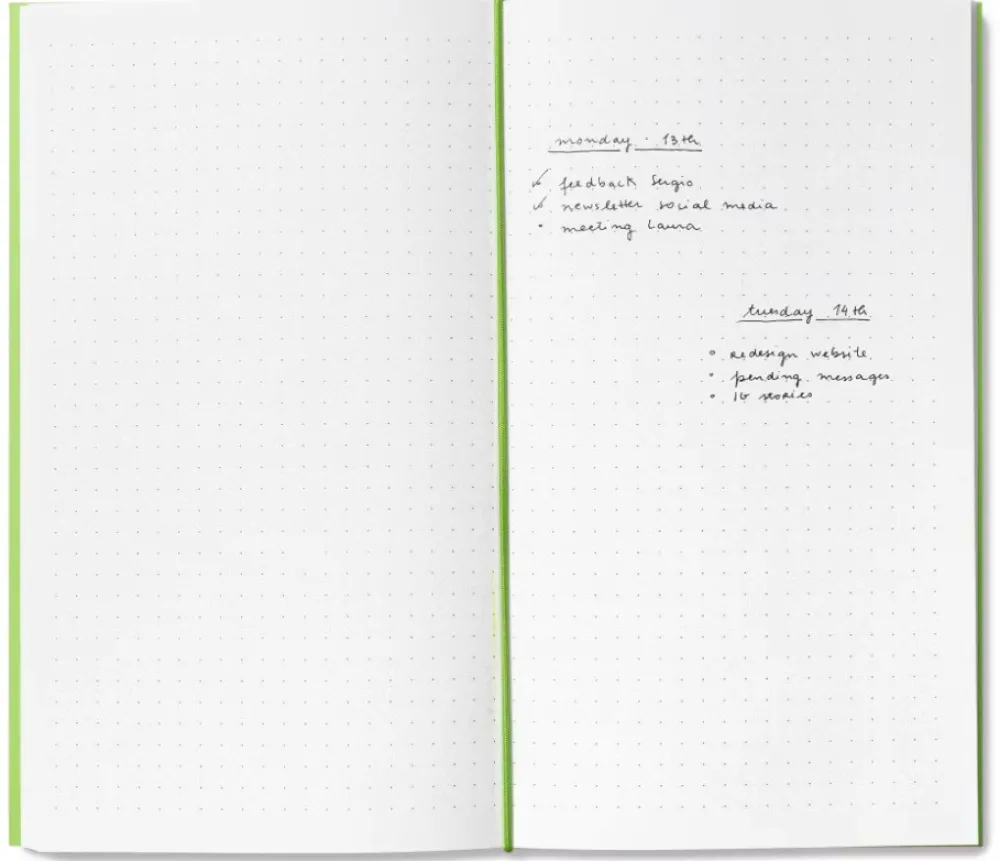 Mishmash Wkład do notesu Log - - Dotted, Green, 12 x 22 cm, 64 strony > Notatniki W Kropki
