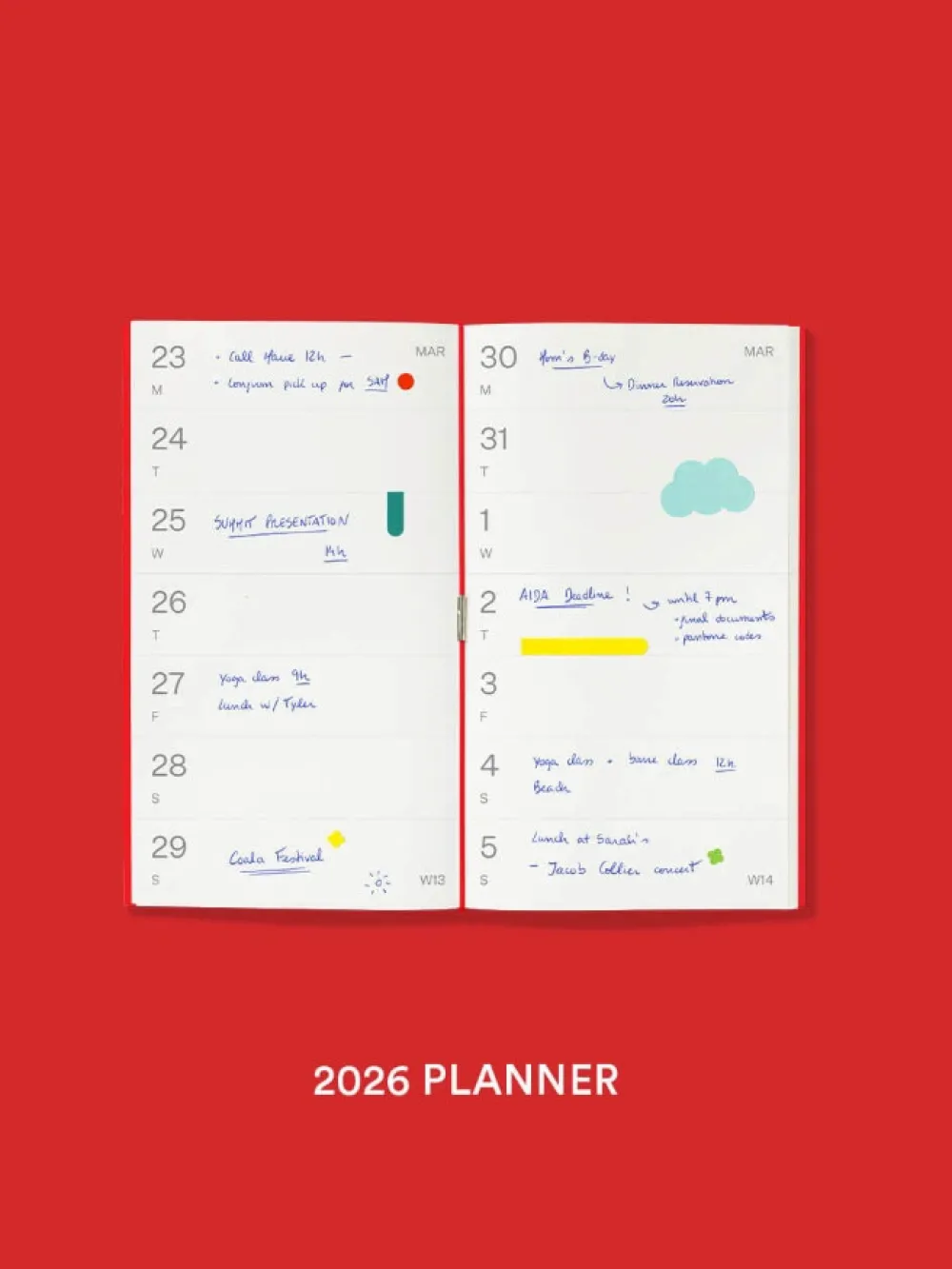 Mishmash Wkład planer 2026 do notesu Log - - Red