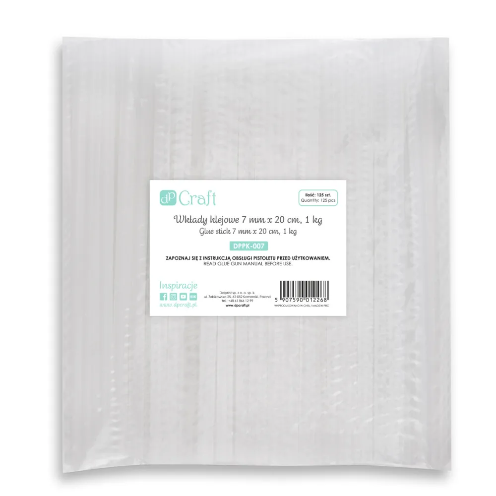 dpCraft Wkłady klejowe do pistoletu - - 7 mm x 20 cm, 125 szt. > Kleje I Taśmy Klejące