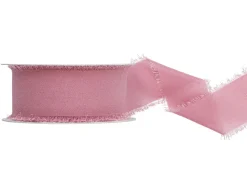 PartyDeco Wstążka szyfonowa - brudny róż, 4 cm x 10 m
