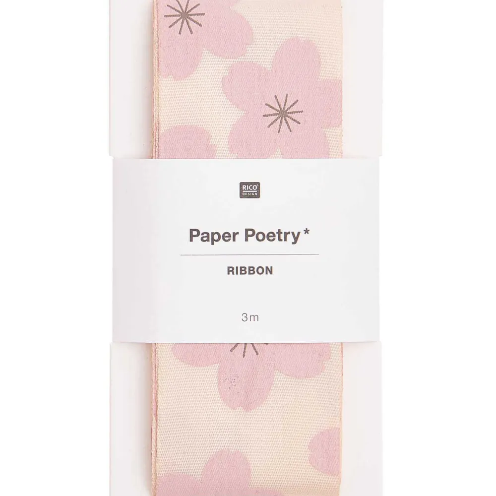 Rico Design Wstążka taftowa Sakura - Paper Poetry - Powder, 38 mm x 3 m > Ozdobne