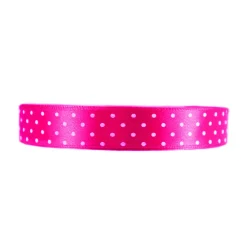 Wstążka w kropki - fuksja, 12 mm x 22 m > W Kropki