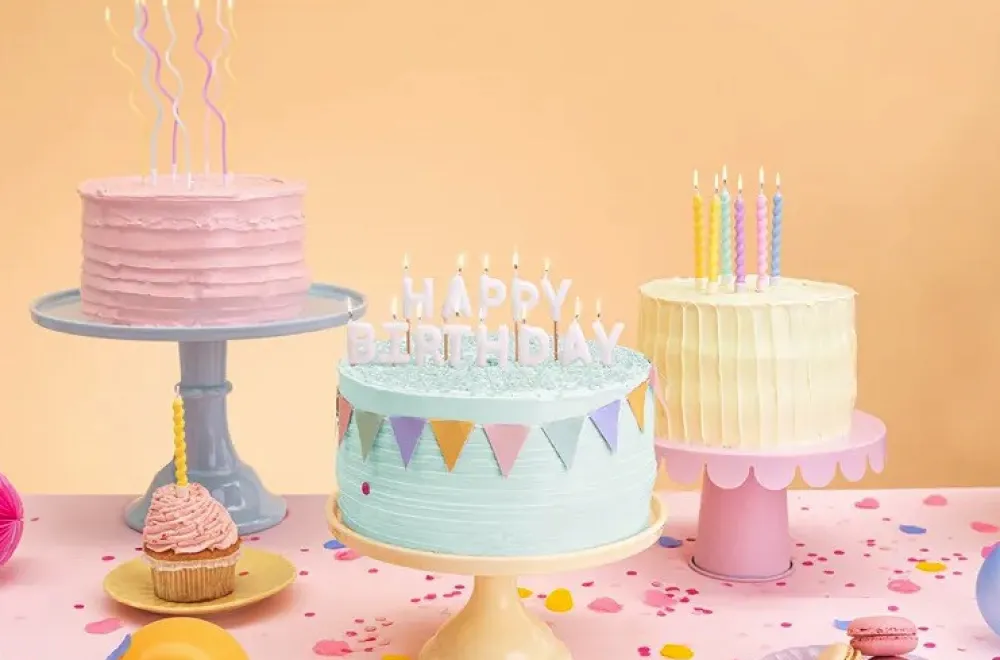 PartyDeco Zakręcone świeczki urodzinowe - pastelowe, 8,5 cm, 6 szt.