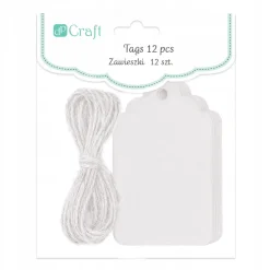 dpCraft Zawieszki prezentowe ze sznurkiem Szyld - - białe, 12 szt. > Papier I Zawieszki Do Prezentów