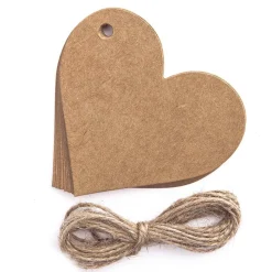 dpCraft Zawieszki prezentowe ze sznurkiem Serce - kraft, 12 szt. > Papier I Zawieszki Do Prezentów