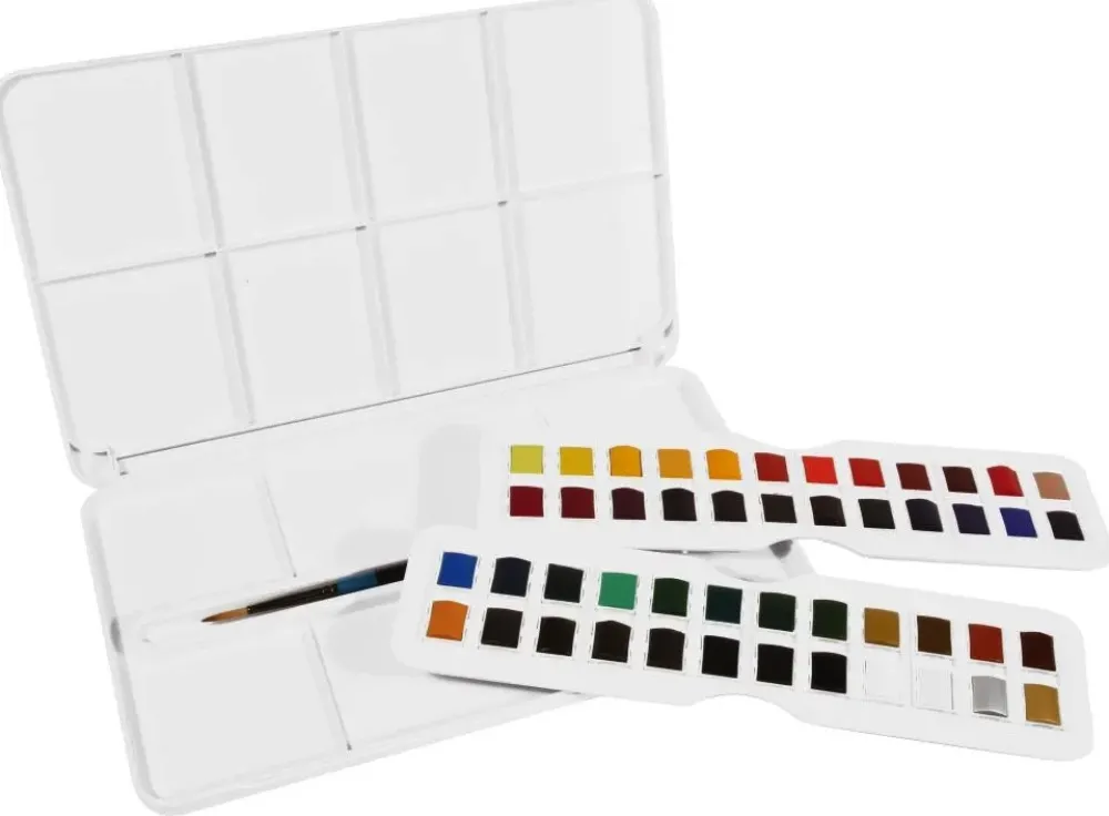 Daler Rowney Zestaw akwareli Aquafine Studio w półkostkach - - 48 szt. > Farby Akwarelowe