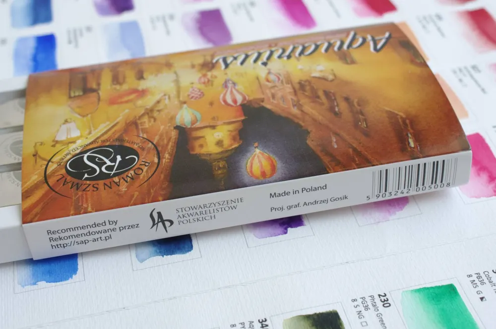 Roman Szmal Zestaw akwareli Aquarius w kostkach, Artur Przybysz - - 12 kolorów > Farby Akwarelowe