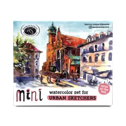 Roman Szmal Zestaw akwareli Aquarius w półkostkach Mini Urban Sketchers - - Pink, 8 kolorów ><noscript><img width=