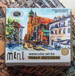Roman Szmal Zestaw akwareli Aquarius w półkostkach Mini Urban Sketchers - - Gold, 8 kolorów