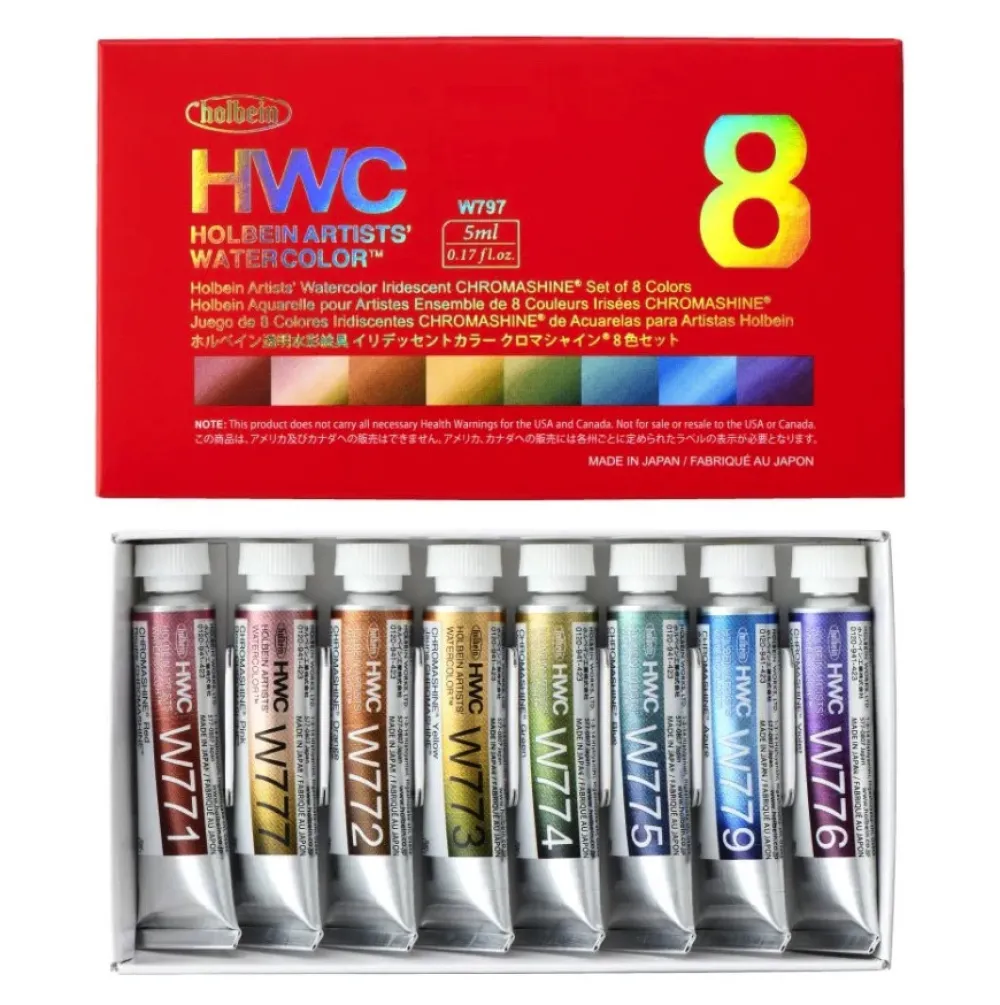 Holbein Zestaw akwareli Artists’ Watercolor Chromashine - - 5 ml x 8 szt.