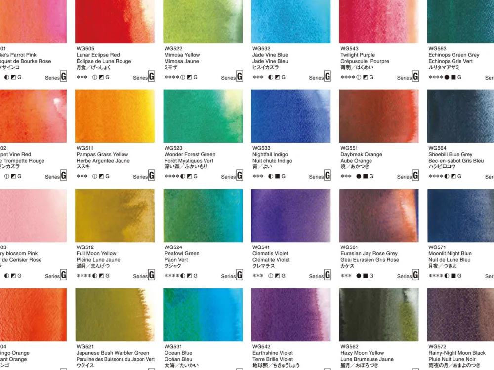 Holbein Zestaw akwareli Artists’ Watercolor Granulating Moon - - 6 x 5 ml