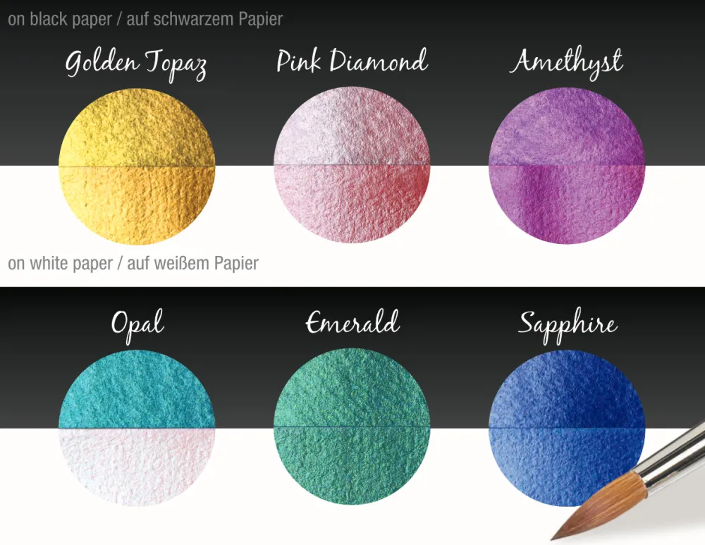 Finetec Zestaw akwareli, Bling - Coliro Pearl Colors - 6 kolorów
