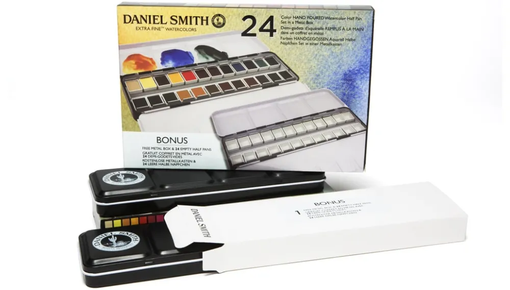 Daniel Smith Zestaw akwareli Extra Fine w półkostkach + Bonus - - 24 kolory > Farby Akwarelowe