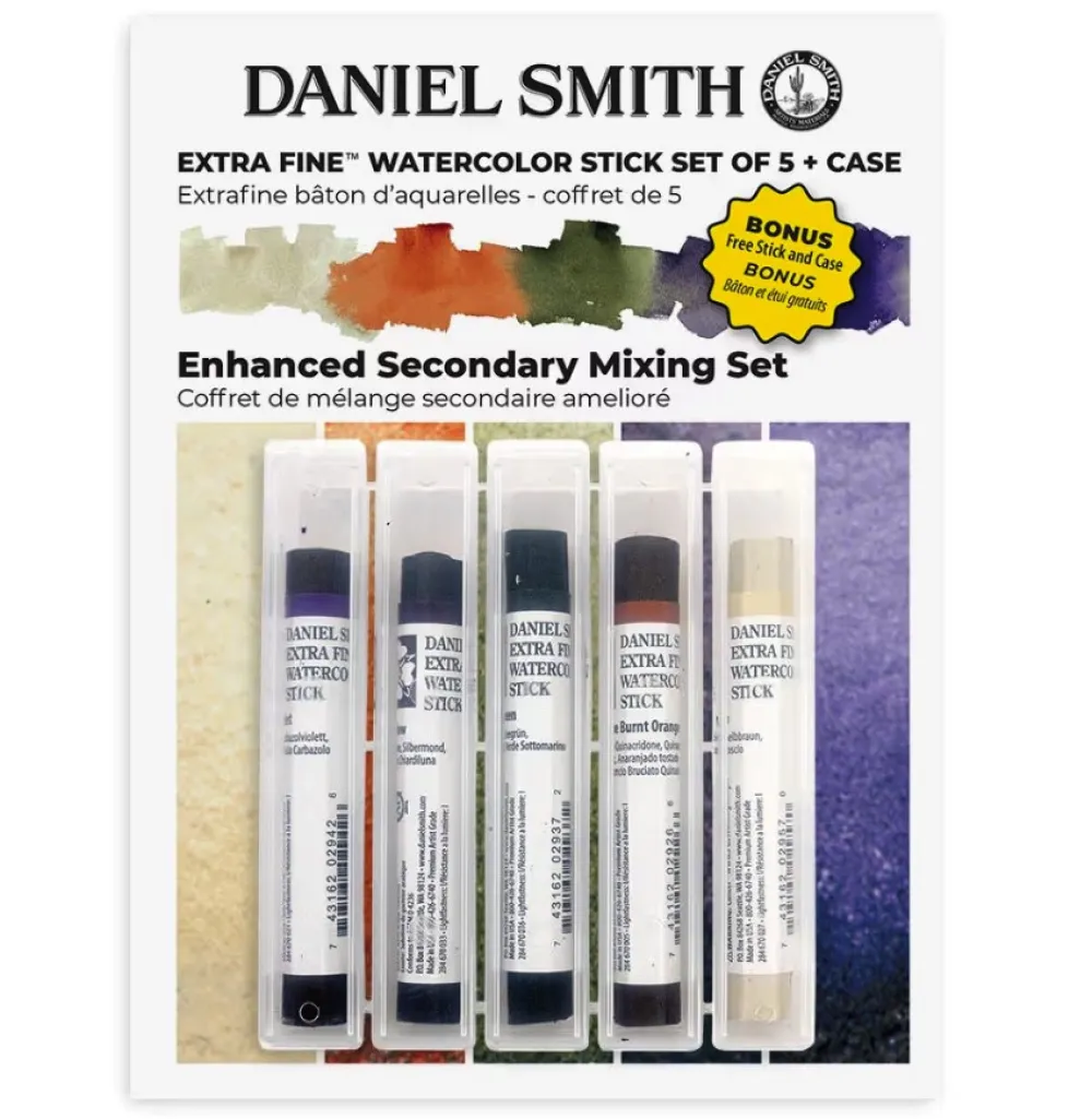 Daniel Smith Zestaw akwareli Extra Fine w sztyfcie Enhanced Secondary w etui - - 5 szt.
