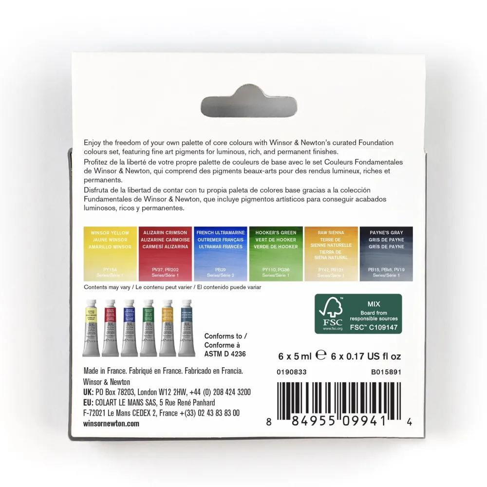 Winsor & Newton Zestaw akwareli Professional Foundation - - 6 x 5 ml > Farby Akwarelowe