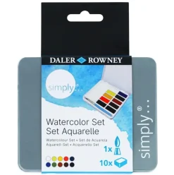 Daler Rowney Zestaw akwareli Simply w półkostkach - - 10 szt.