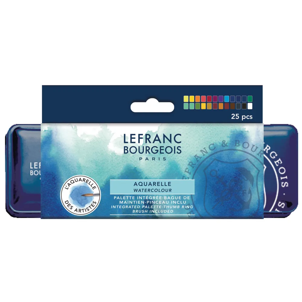 Lefranc & Bourgeois Zestaw akwareli w półkostkach Fine - - 25 szt.