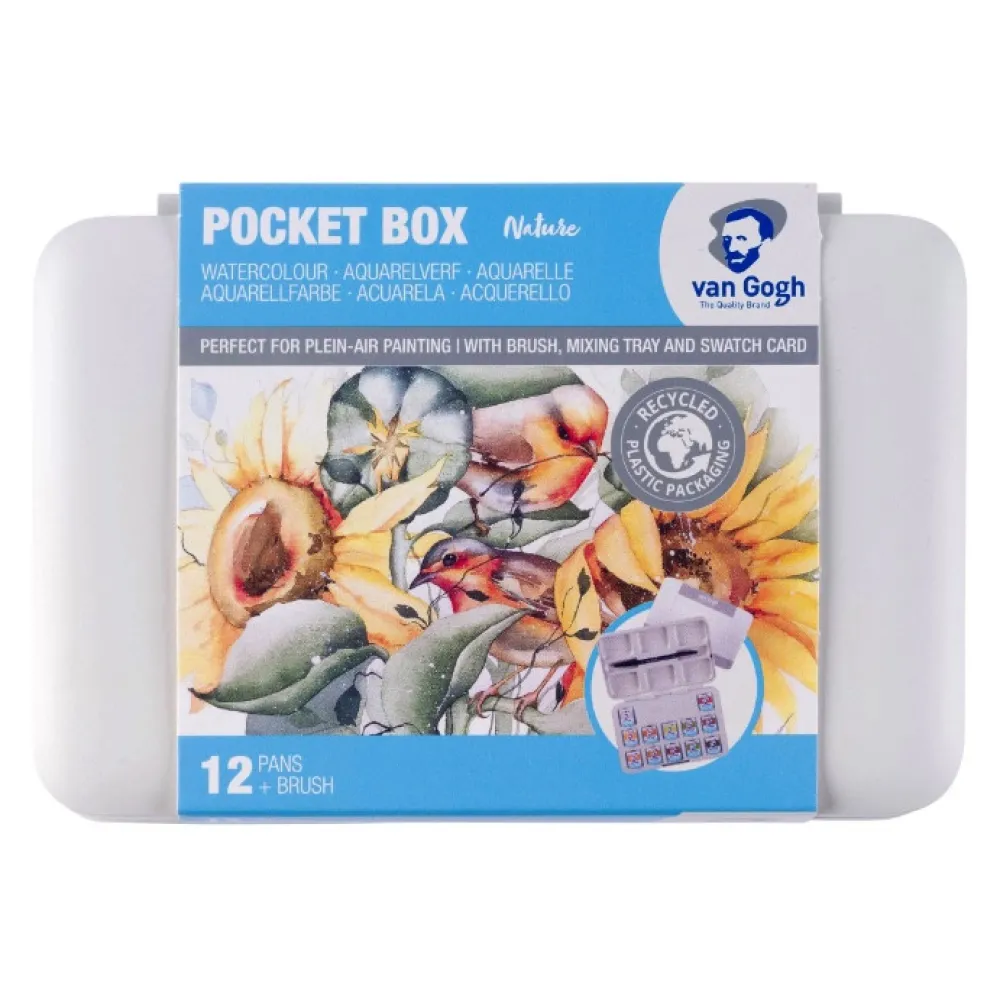 Van Gogh Zestaw akwareli w półkostkach Pocket Box Shades of Nature - - 12 kolorów > Farby Akwarelowe