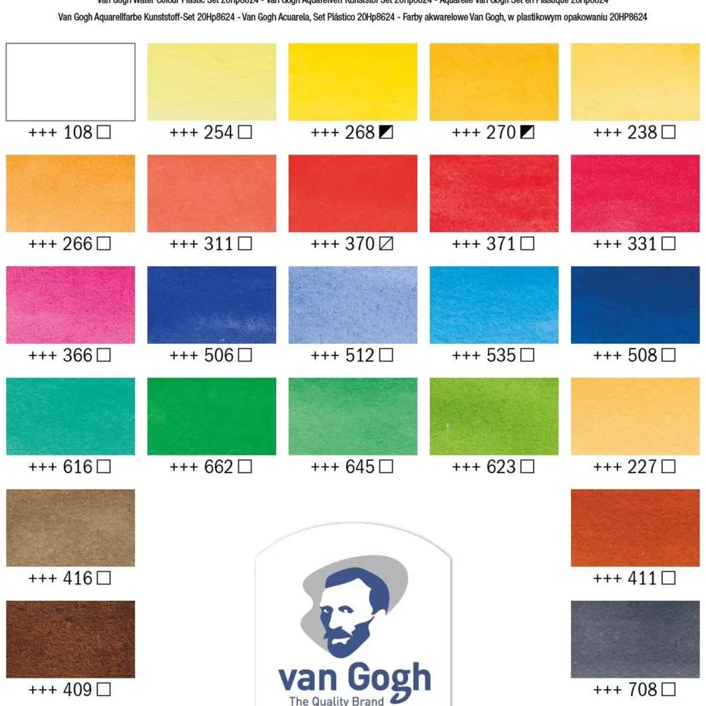 Van Gogh Zestaw akwareli w półkostkach - - 24 kolory