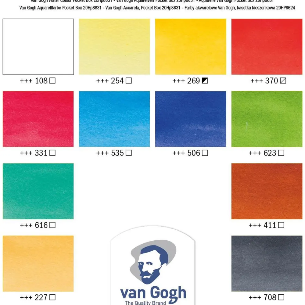 Van Gogh Zestaw akwareli w półkostkach - - 12 kolorów
