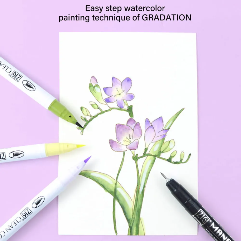 Kuretake Zestaw akwarelowy Watercolor Flowers, Gradation - - 11 szt. > Markery, Brushpeny I Pisaki