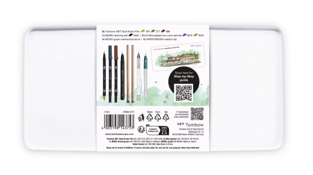 Tombow Zestaw artystyczny Urban Sketching Japan Edition - - 8 szt. > Zestawy Do Rysunku