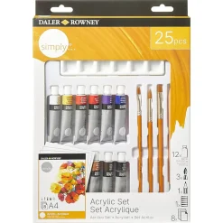 Daler Rowney Zestaw artystyczny z akrylami Acrylic Set - - 25 szt. > Farby Akrylowe