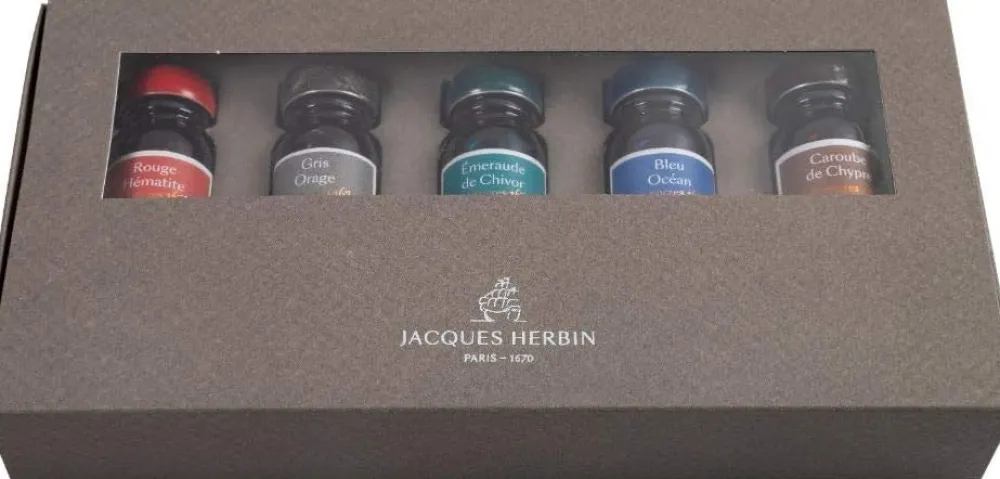 J.Herbin Zestaw atramentów 1670 w butelce - - 5 kolorów x 10 ml > Atramenty