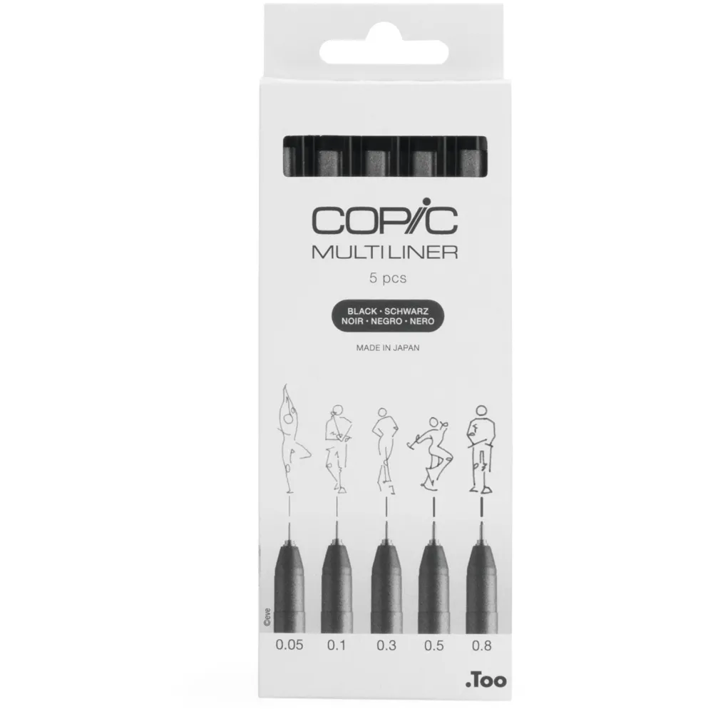 Copic Zestaw cienkopisów Multiliner - Black 5 szt. > Cienkopisy