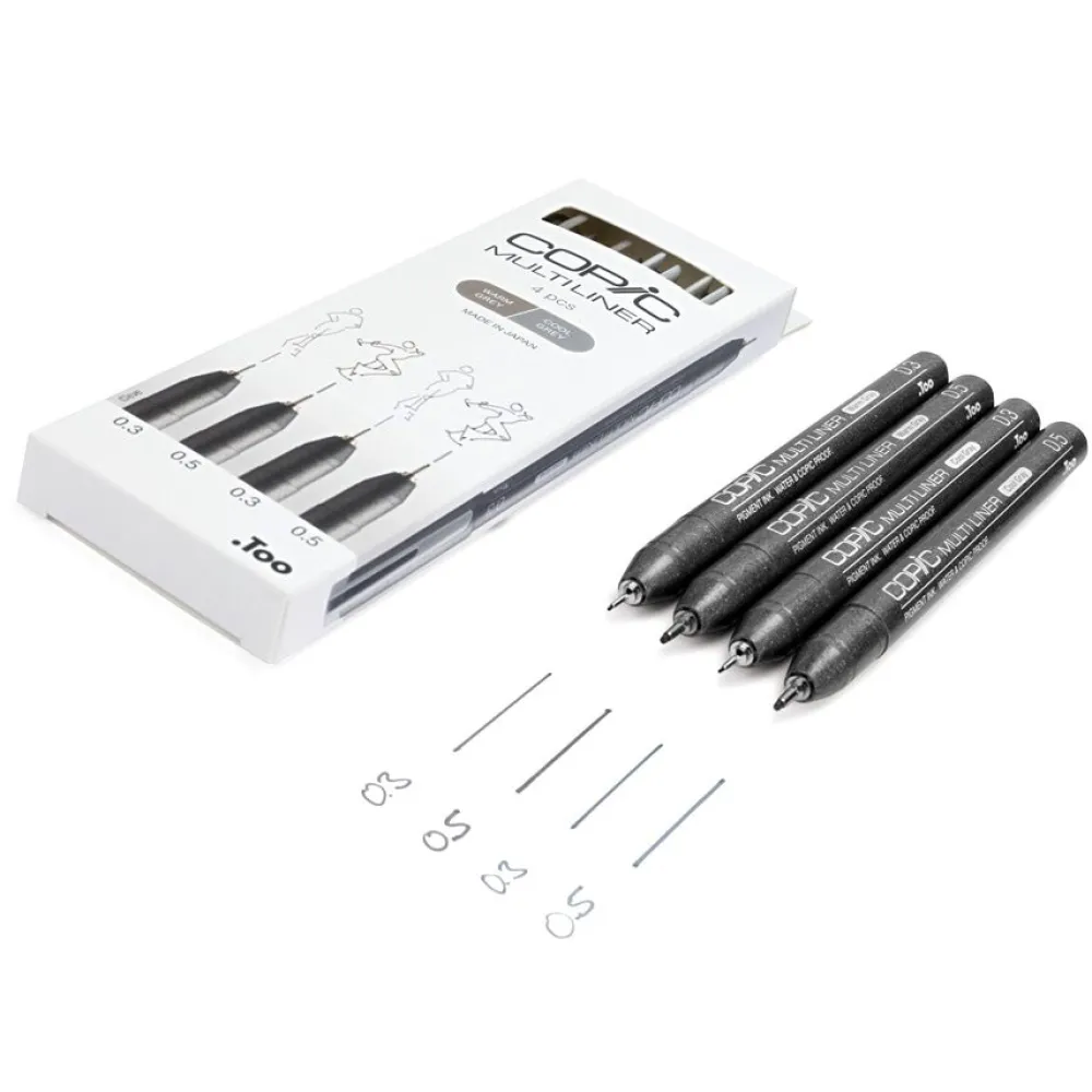 Copic Zestaw cienkopisów Multiliner - Grays 4 szt.