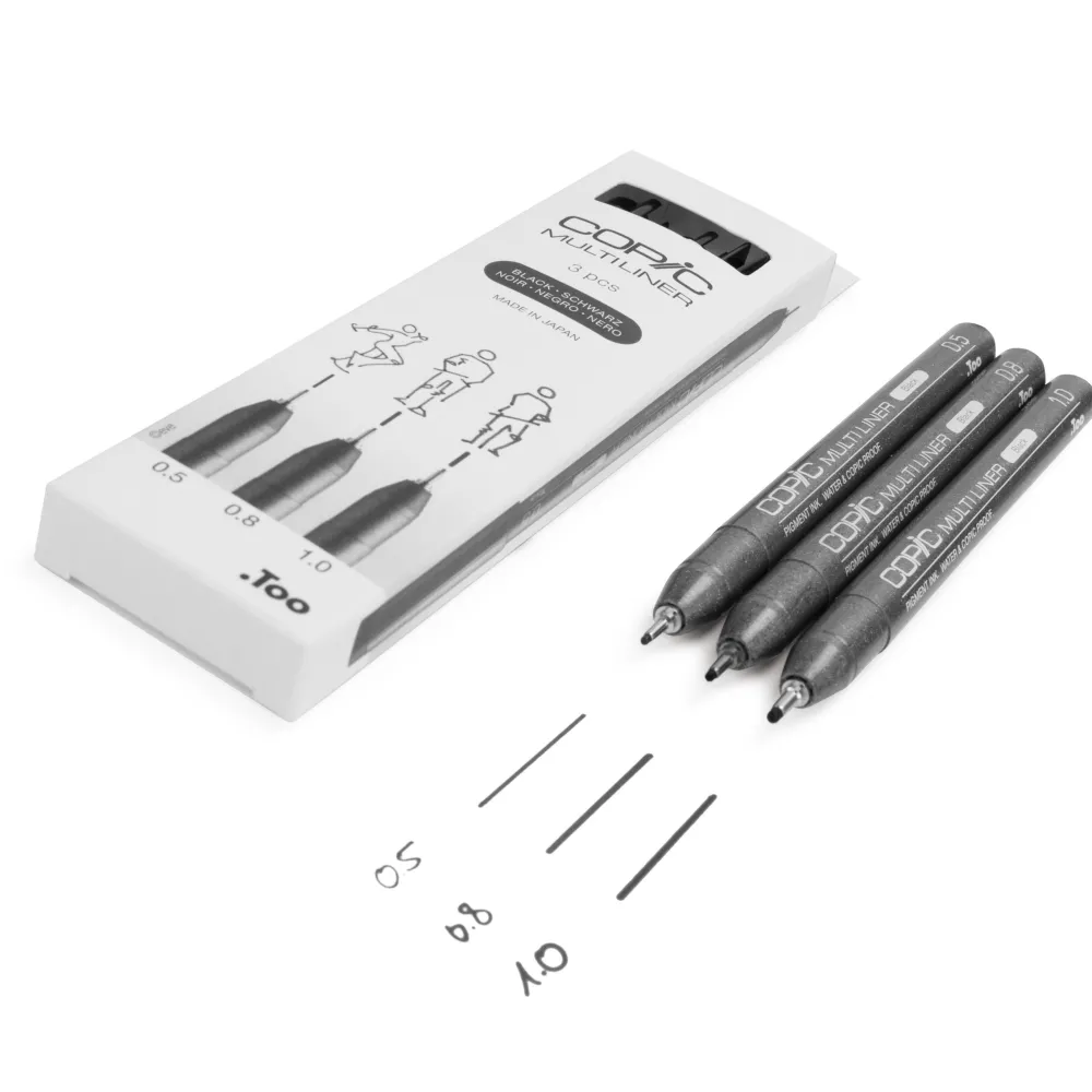 Copic Zestaw cienkopisów Multiliner Broad - Black 3 szt.