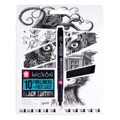 Sakura Zestaw cienkopisów Pigma Micron Black z etui - - 10 szt. ><noscript><img width=