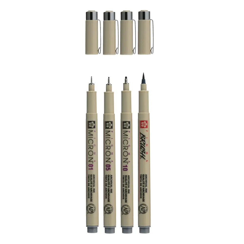 Sakura Zestaw cienkopisów Pigma Micron - - Light Cool Gray, 4 szt. > Markery, Brushpeny I Pisaki