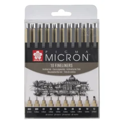 Sakura Zestaw cienkopisów Pigma Micron - - czarne, 10 szt.
