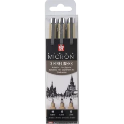 Sakura Zestaw cienkopisów Pigma Micron Black - - czarny, 3 szt. > Markery, Brushpeny I Pisaki