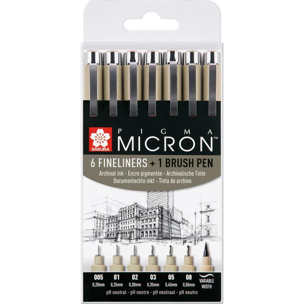 Sakura Zestaw cienkopisów Pigma Micron - - czarny, 3 szt. > Markery, Brushpeny I Pisaki
