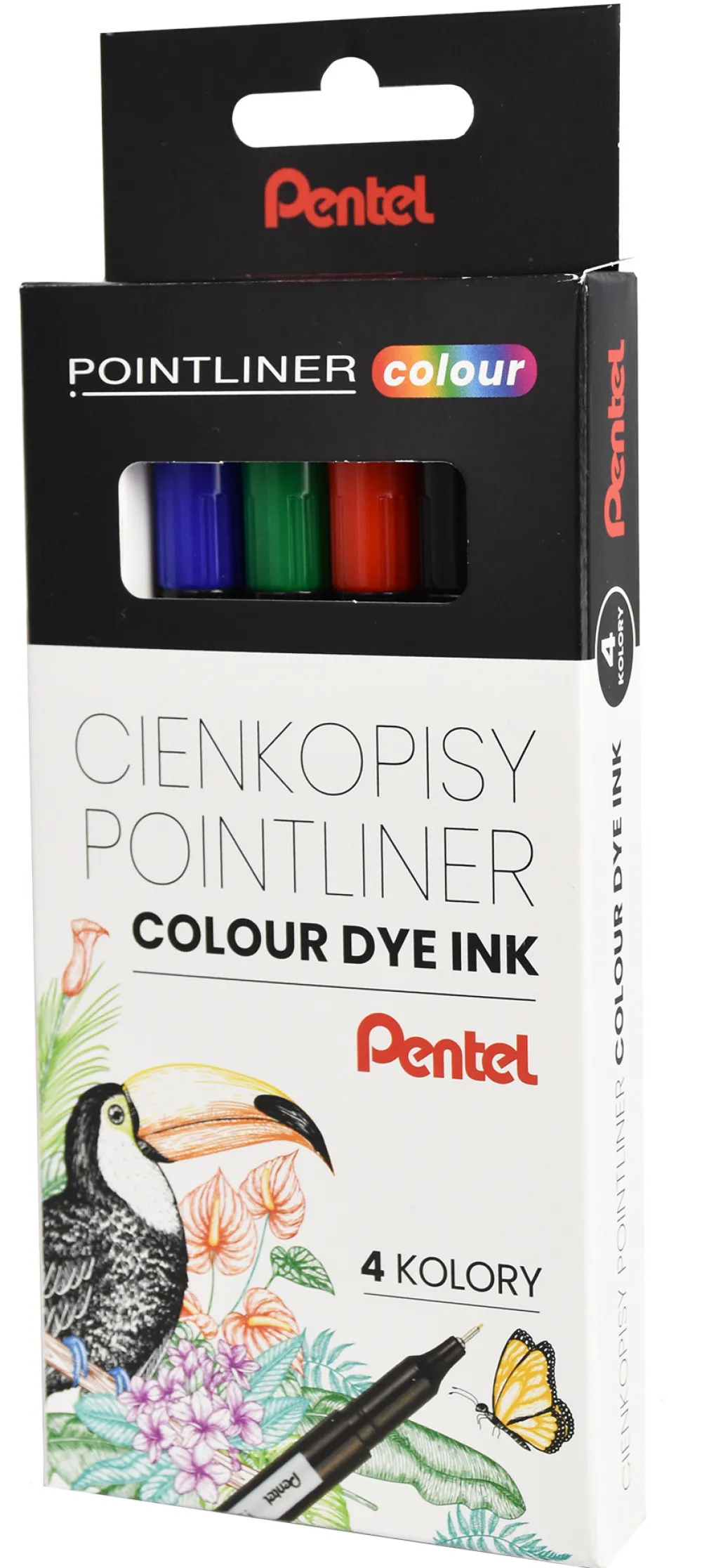 Pentel Zestaw cienkopisów Pointliner Colour 0,4 mm - - 4 szt.