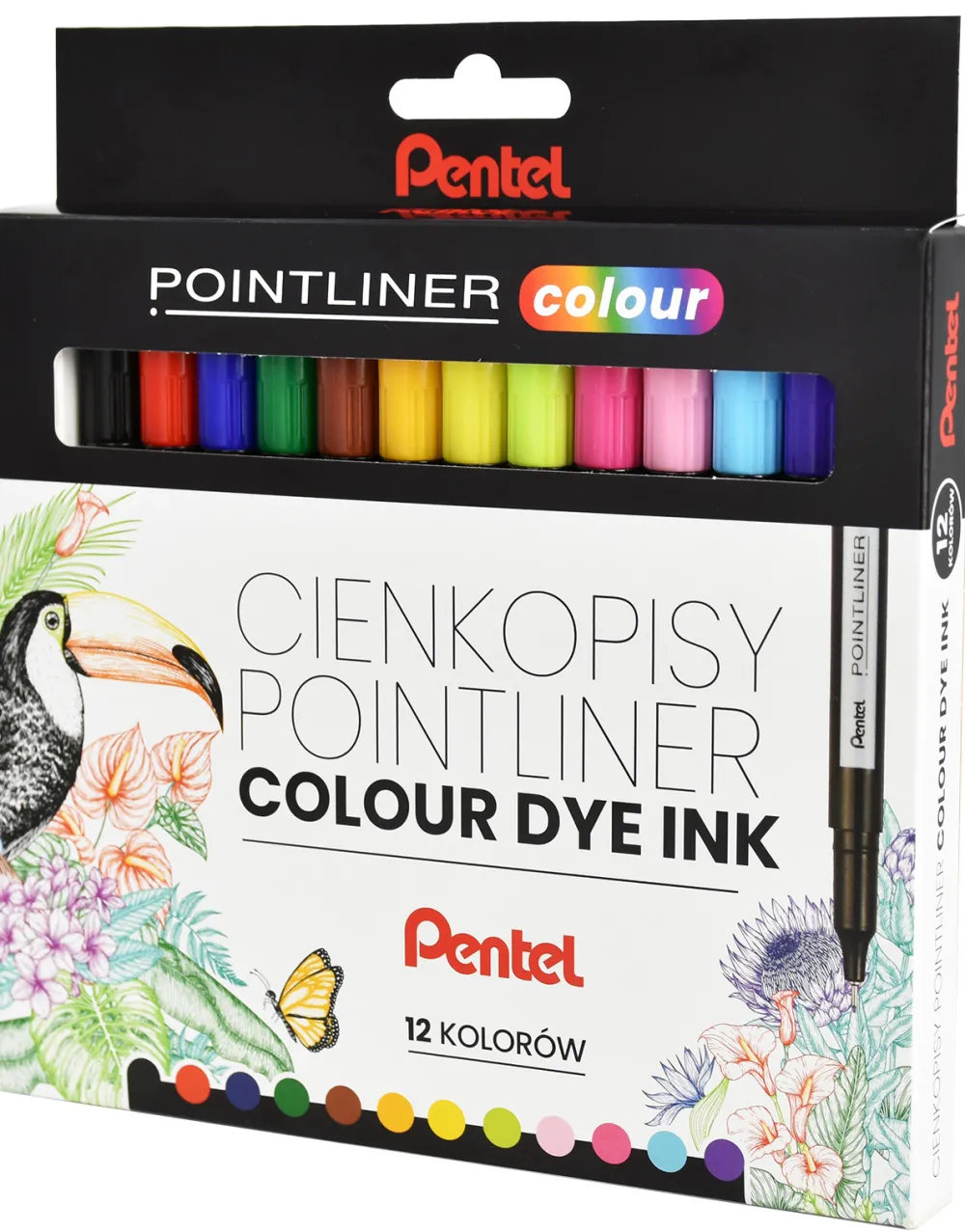Pentel Zestaw cienkopisów Pointliner Colour 0,4 mm - - 12 szt.
