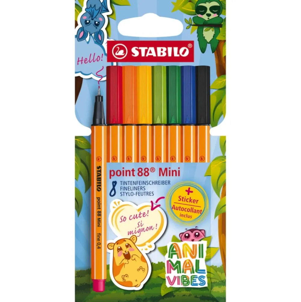 Stabilo Zestaw cienkopisów Point 88 Mini Animal Vibes - - 8 szt. > Markery, Brushpeny I Pisaki