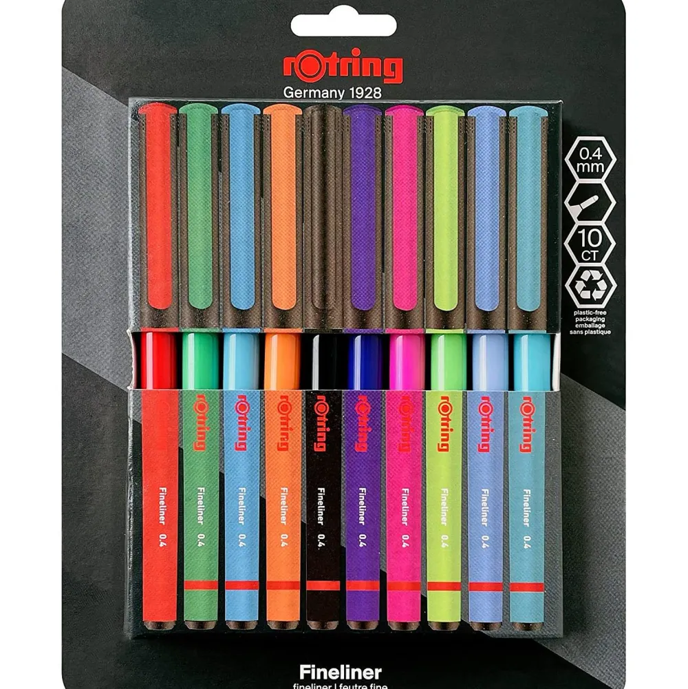 Rotring Zestaw cienkopisów - - 0,4 mm, 10 kolorów > Cienkopisy