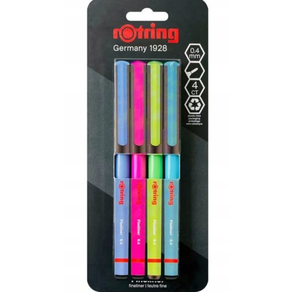 Rotring Zestaw cienkopisów - - 0,4 mm, 4 kolory