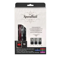Speedball Zestaw Deluxe z piórem wiecznym do kaligrafii - - 18 szt.