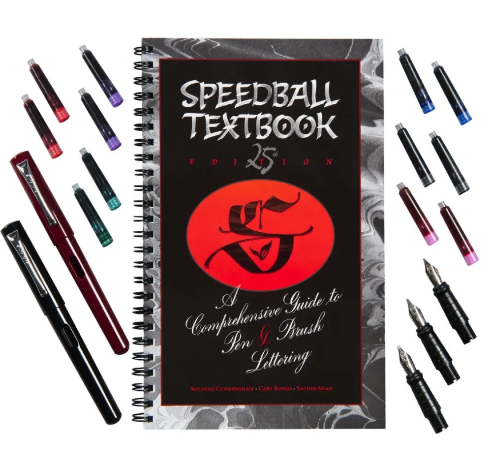 Speedball Zestaw Deluxe z piórem wiecznym do kaligrafii - - 18 szt.