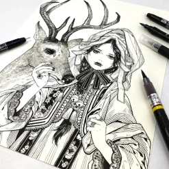 Kuretake Zestaw do ilustracji Illustration Basic Set 2 Inktober 2025 - - 5 szt.
